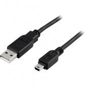 Kaapeli USB 2.0 A uros - mini B uros, 1m, musta