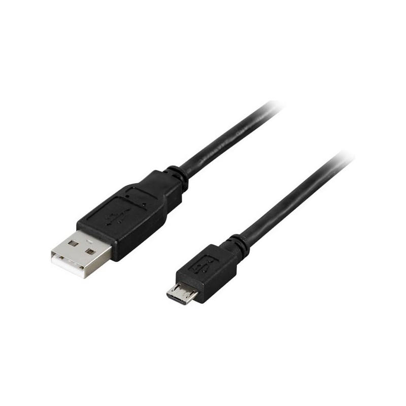 Kaapeli USB 2.0 A uros - micro B uros, 0.25m, musta