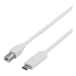 Kaapeli USB 2.0 B-C 1m, valkoinen