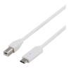 Kaapeli USB 2.0 B-C 1m, valkoinen