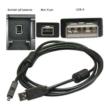 USB-kaapeli digikameraan, Casio, Fujifilm, Konica, Panasonic, To